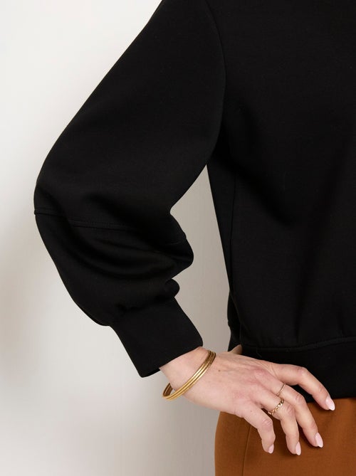 Sweat court col rond en maille douce - AFIBEL - Kiabi