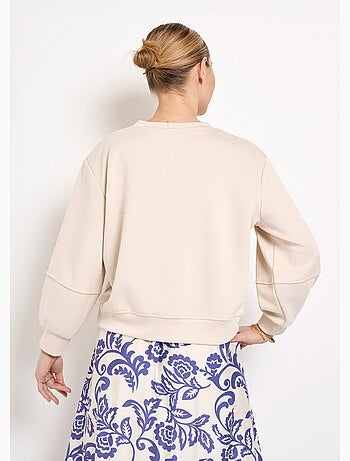 Sweat court col rond en maille douce - AFIBEL