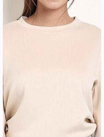 Sweat court col rond en maille douce - AFIBEL