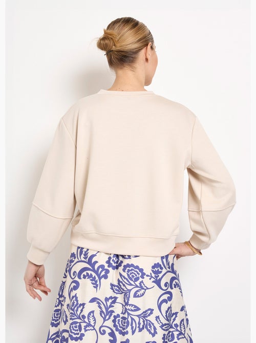 Sweat court col rond en maille douce - AFIBEL - Kiabi