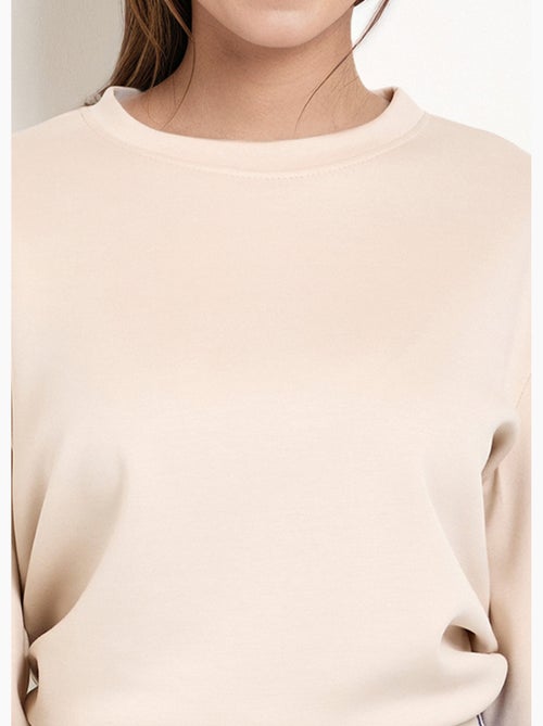 Sweat court col rond en maille douce - AFIBEL - Kiabi