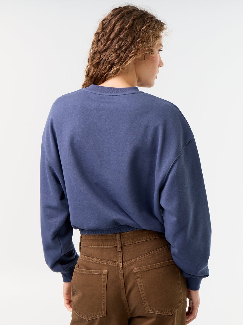 Sweat crop top Bleu - Kiabi