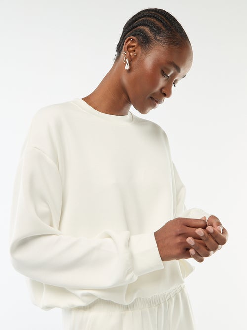 Sweat crop top effet boule - Kiabi