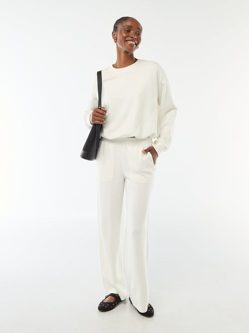 Sweat crop top effet boule - Kiabi