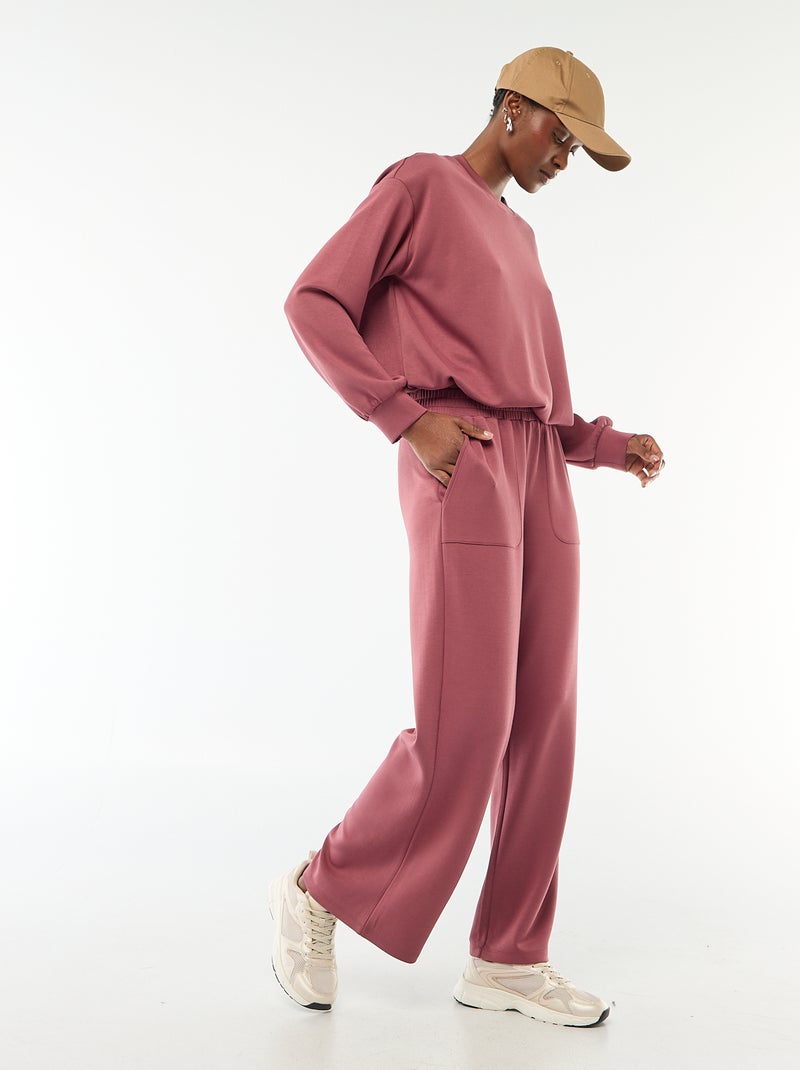 Sweat crop top effet boule Bordeaux - Kiabi