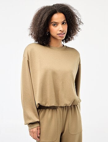 Sweat crop top effet boule