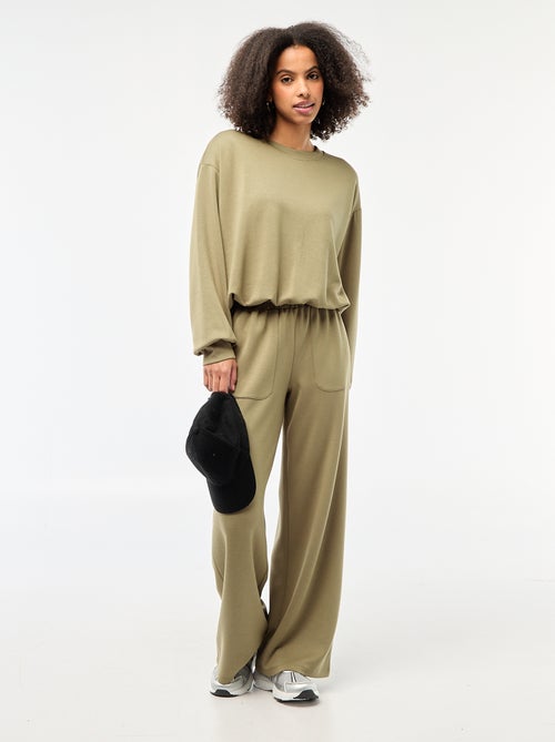 Sweat crop top effet boule - Kiabi