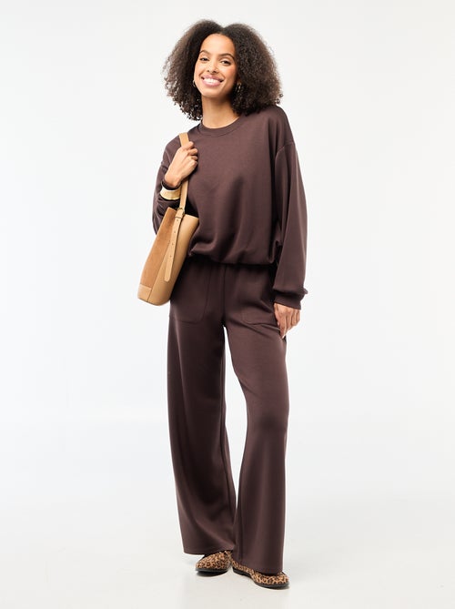 Sweat crop top effet boule - Kiabi