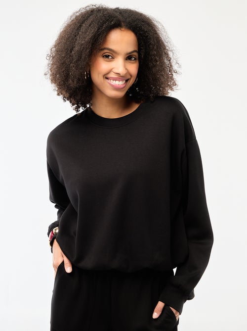 Sweat crop top effet boule - Kiabi