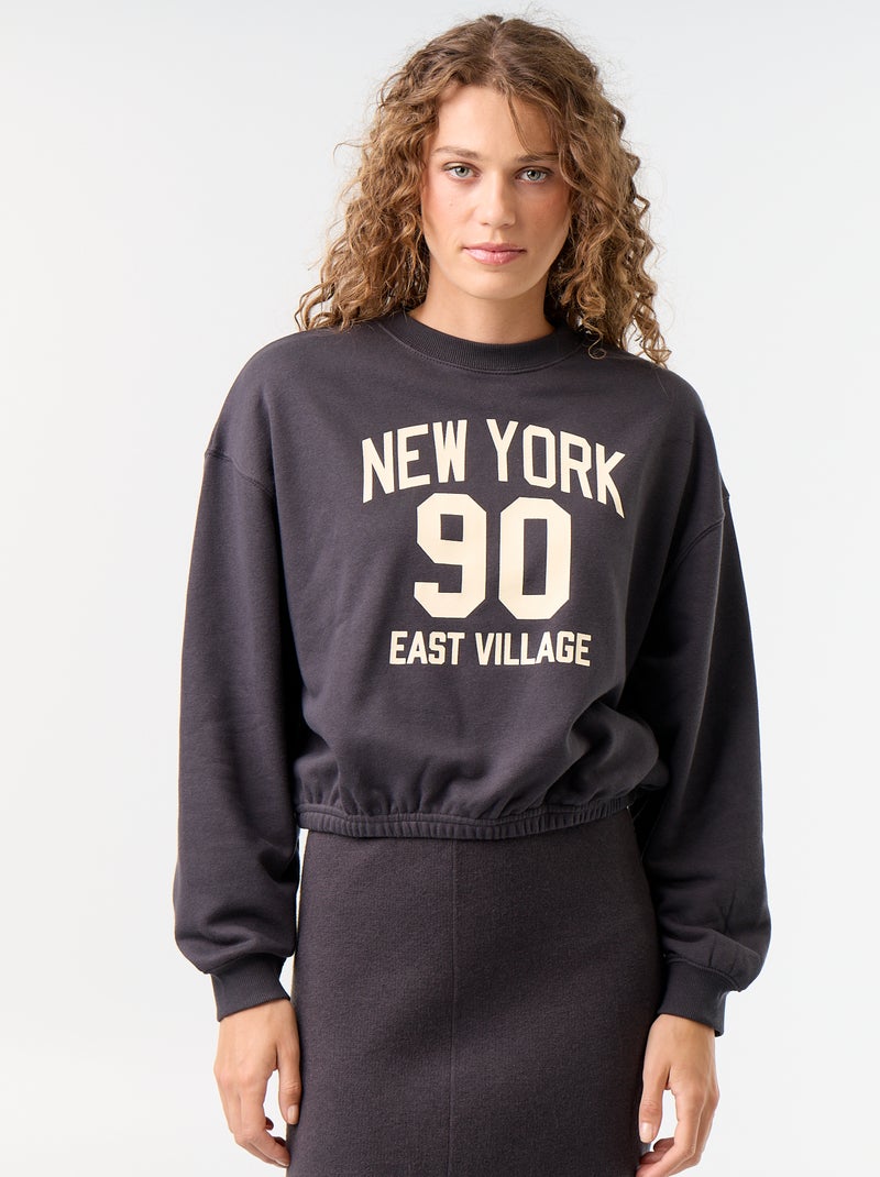 Sweat crop top Gris - Kiabi