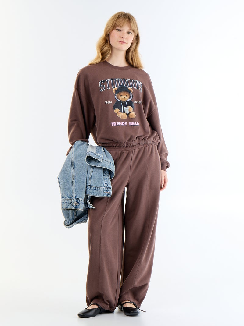 Sweat crop top Marron - Kiabi