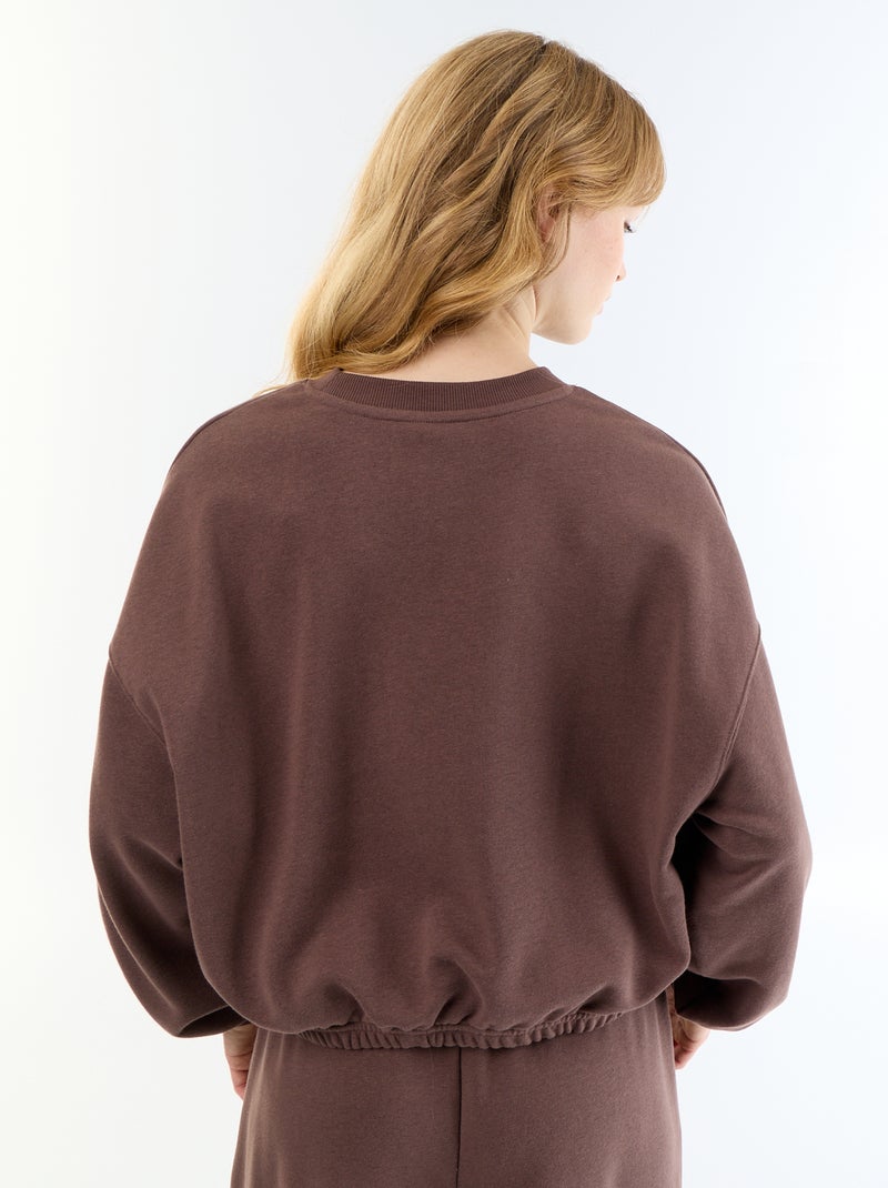 Sweat crop top Marron - Kiabi