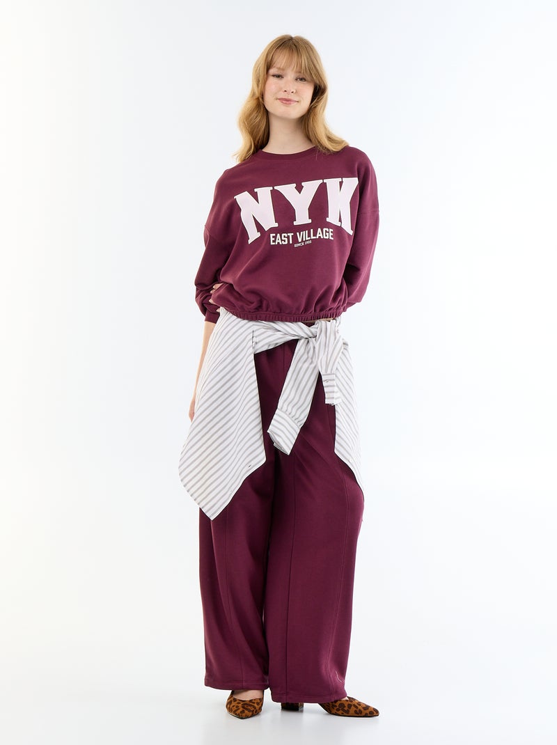 Sweat crop top Violet - Kiabi