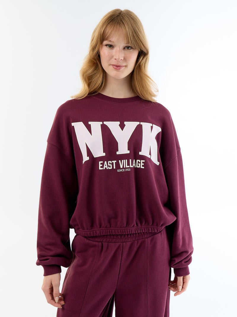 Sweat crop top Violet - Kiabi