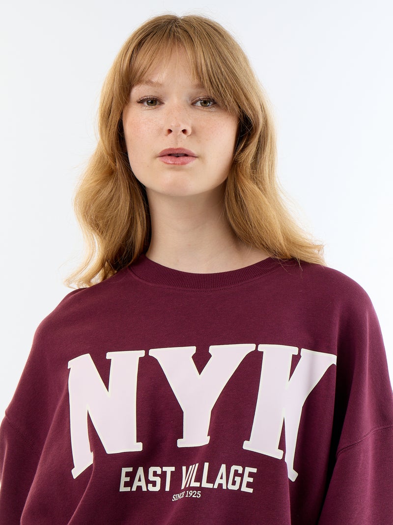 Sweat crop top Violet - Kiabi