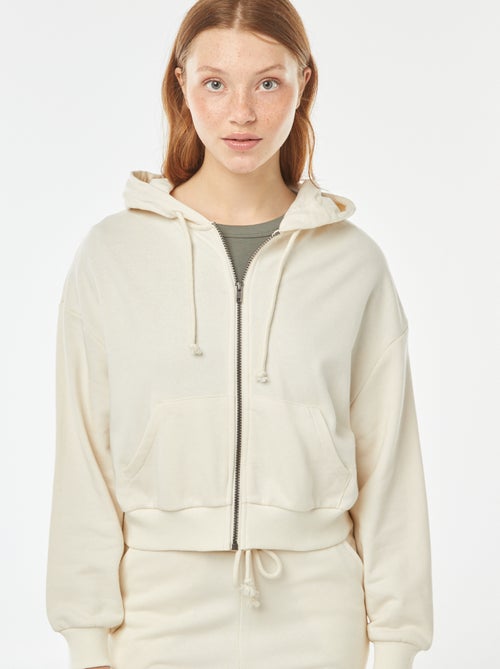 Sweat cropped à capuche - Kiabi