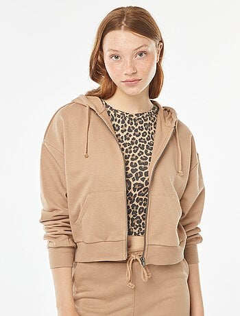 Sweat cropped à capuche
