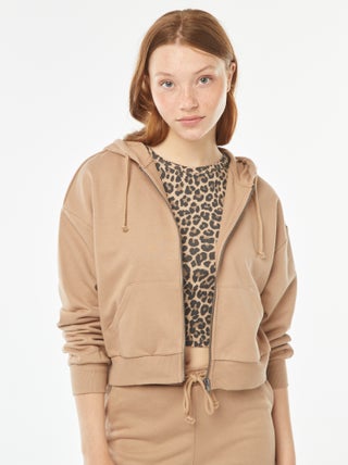 Sweat cropped à capuche