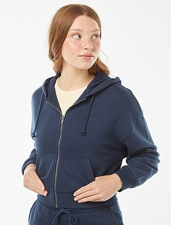 Sweat cropped à capuche