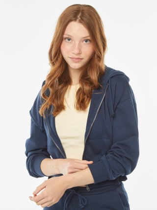 Sweat cropped à capuche
