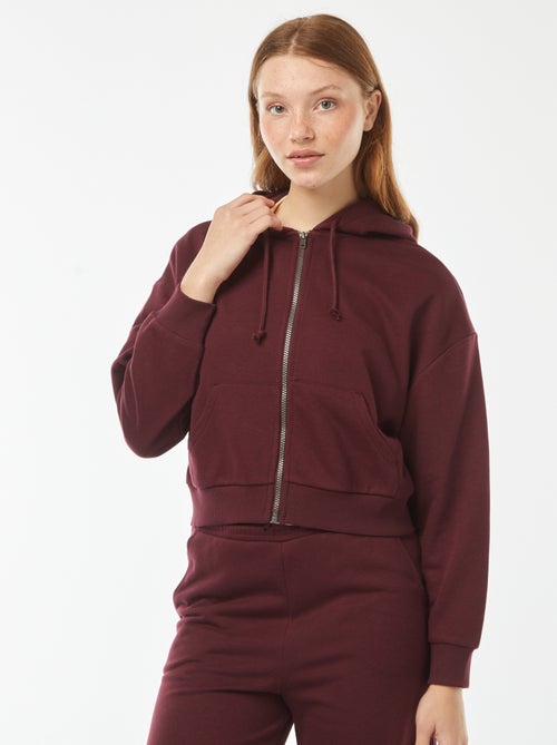 Sweat cropped à capuche - Kiabi