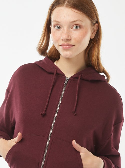 Sweat cropped à capuche - Kiabi