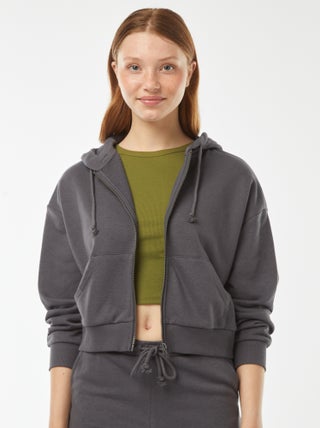 Sweat cropped à capuche