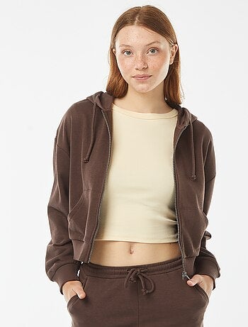 Sweat cropped à capuche