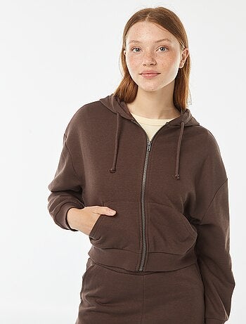 Sweat cropped à capuche