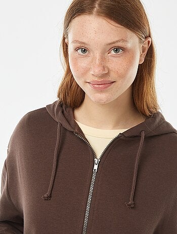 Sweat cropped à capuche