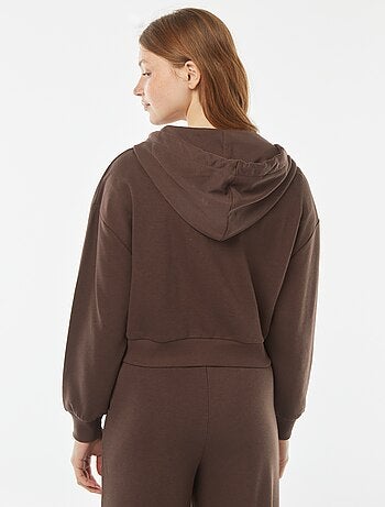 Sweat cropped à capuche