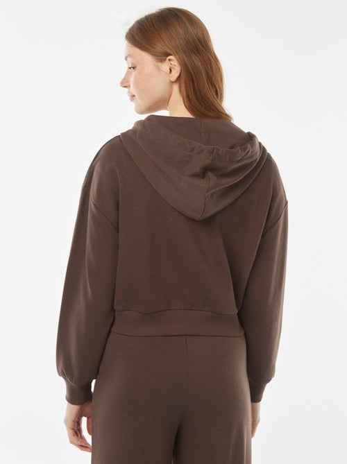 Sweat cropped à capuche - Kiabi