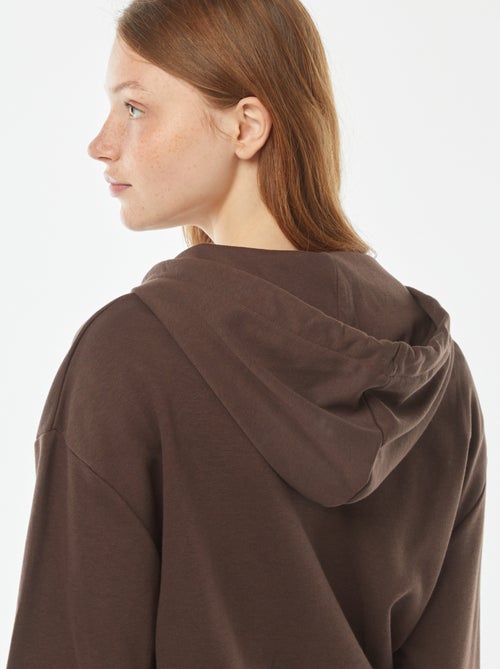 Sweat cropped à capuche - Kiabi