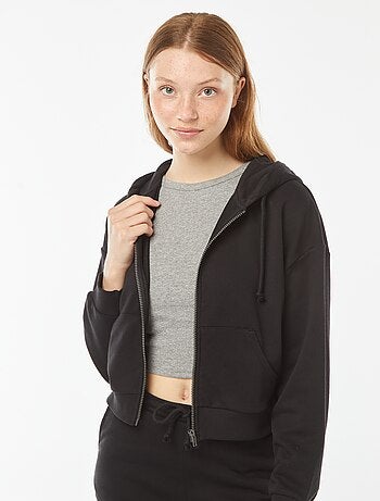 Sweat cropped à capuche