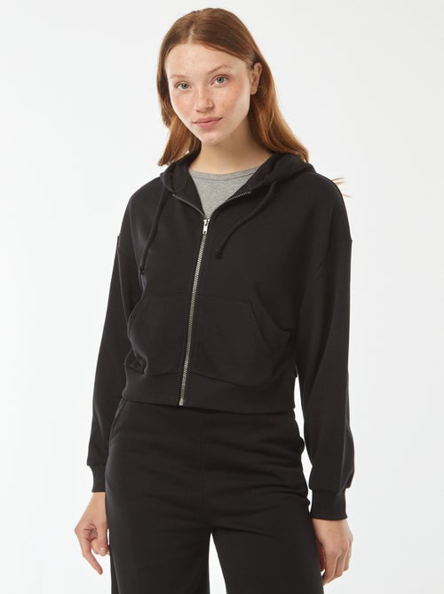 Sweat cropped à capuche - Kiabi