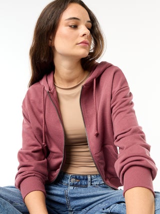 Sweat cropped à capuche