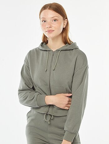 Sweat cropped à capuche