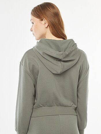 Sweat cropped à capuche