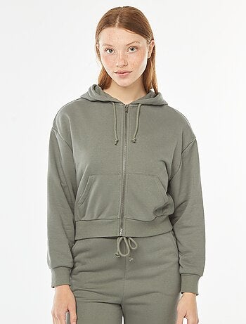 Sweat cropped à capuche