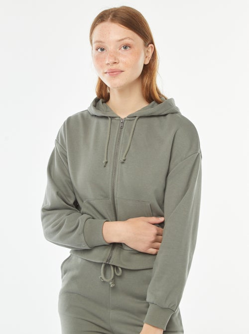 Sweat cropped à capuche - Kiabi