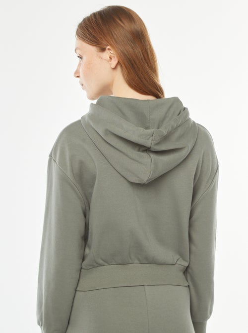Sweat cropped à capuche - Kiabi