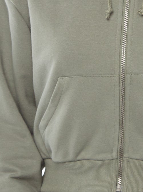 Sweat cropped à capuche - Kiabi