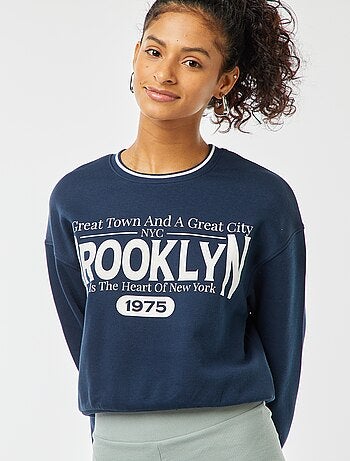 Sweat cropped avec inscription américaine