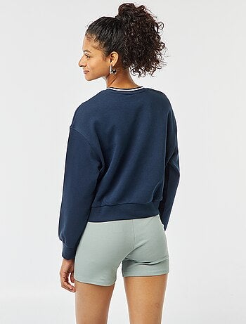 Sweat cropped avec inscription américaine