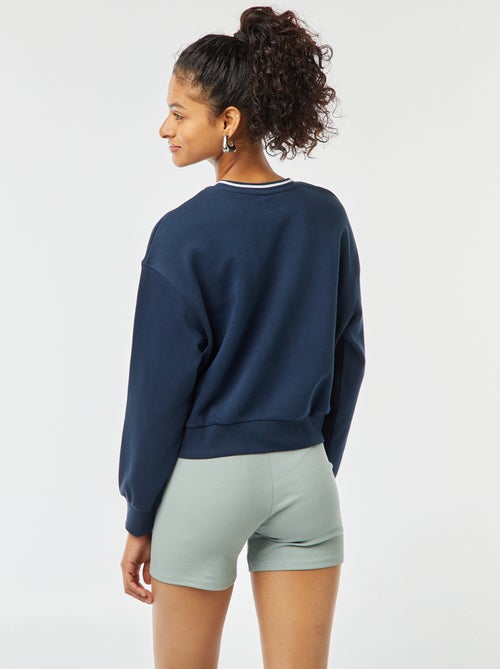 Sweat cropped avec inscription américaine - Kiabi