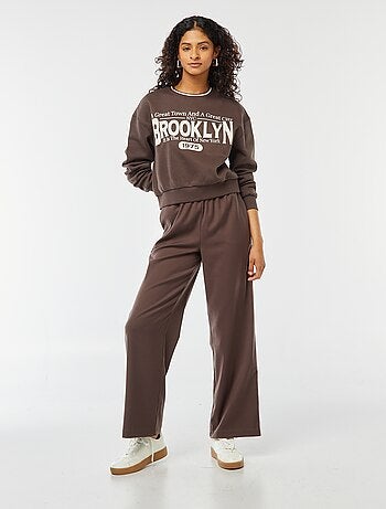 Sweat cropped avec inscription américaine