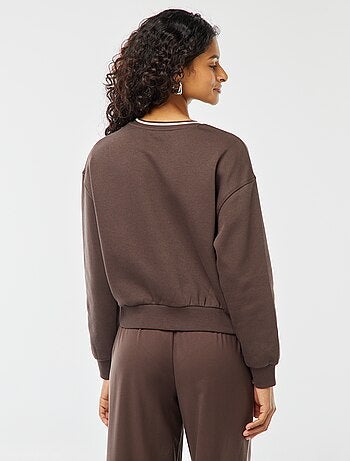 Sweat cropped avec inscription américaine
