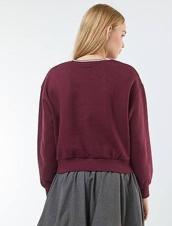 Sweat cropped avec inscription américaine