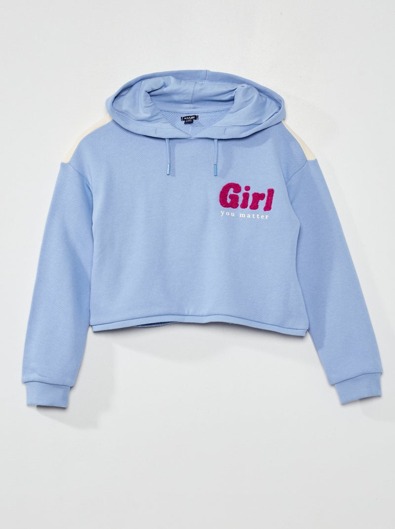 Sweat cropped en molleton Bleu - Kiabi