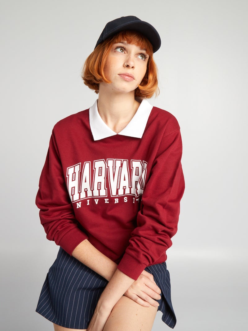 Sweat cropped en molleton Rouge - Kiabi